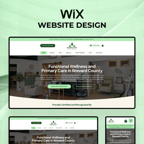 Website with the title 'Premium Wix Website Design, SEO & GEO Setup for Functional Medicine Clinic in Cocoa, Florida, USA'