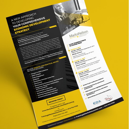 Seminar design with the title 'Business event flyer concept'