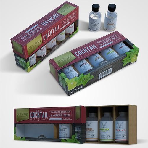 Bottle design with the title 'COCKTAIL GIFT PACK'