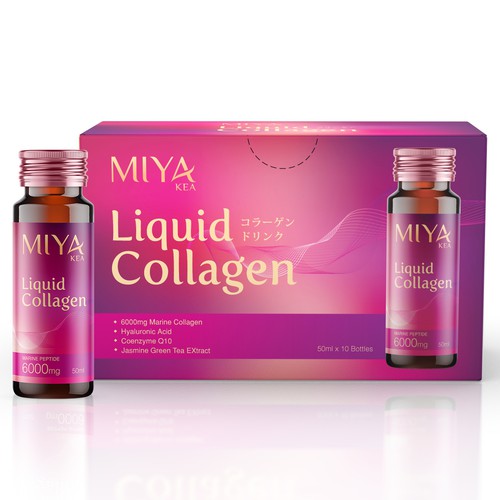 Label packaging with the title 'Collagen Label and Box Design'