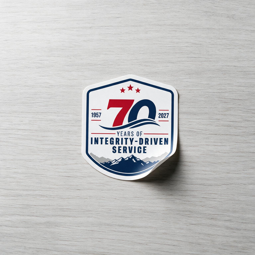 Sticker logo with the title '70 Years IGO'