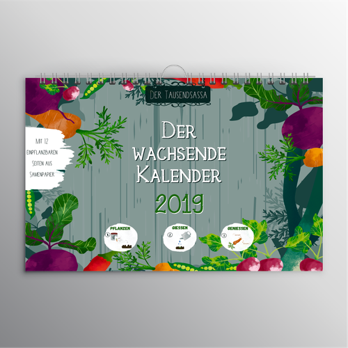 Vegetarian design with the title 'A Calendar cover design'