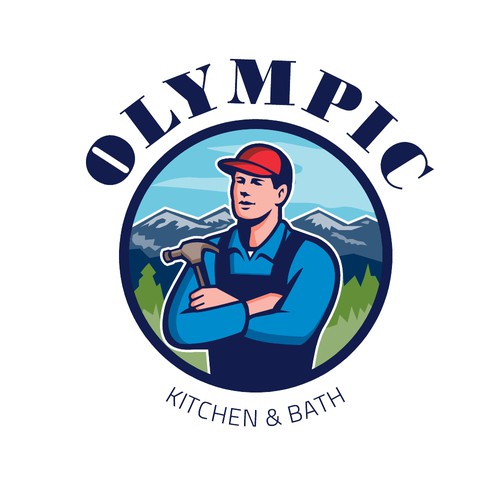Craftsman design with the title 'Olympic Kitchen & Bath'