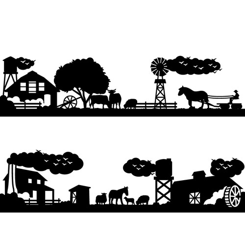 Silhouette artwork with the title 'Silhouette Vector'