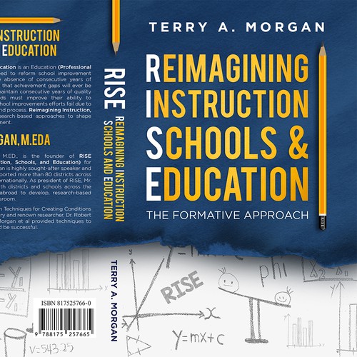 School book cover with the title 'RISE Reimagining Instruction Schools and Education'