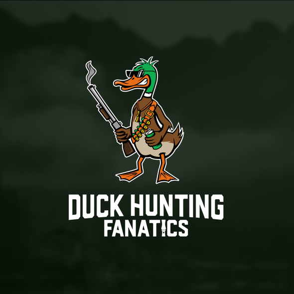 Duck hunting logo with the title 'Duck Hunting Fanatics'