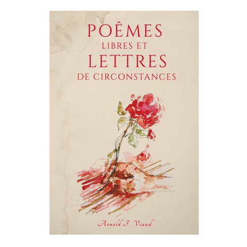 Watercolor book cover with the title 'Illustrated cover art for poetry book.'