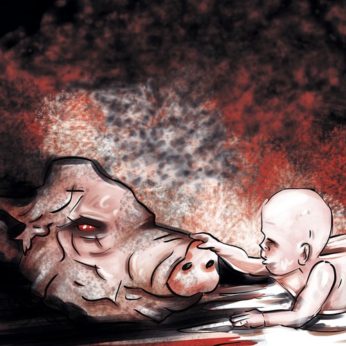 Black artwork with the title 'ilustração livro'