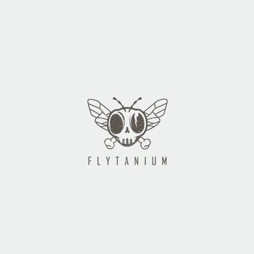 Drawing logo with the title 'Badass logo with dead fly theme'