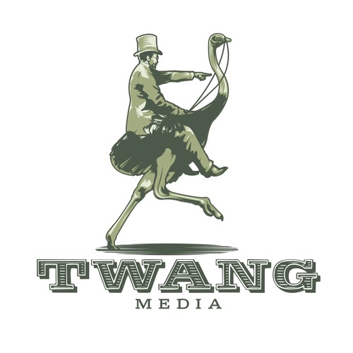 Ostrich logo with the title 'Logo for Twang Media'