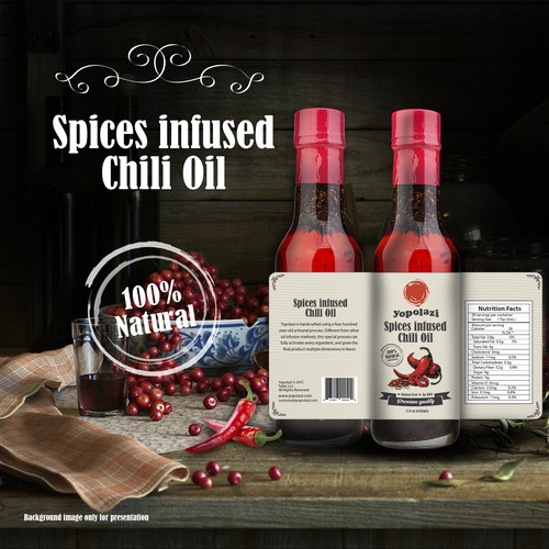 Gluten-free label with the title 'Chili Oil'