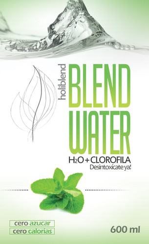 Water label with the title 'New product label wanted for holiblend'