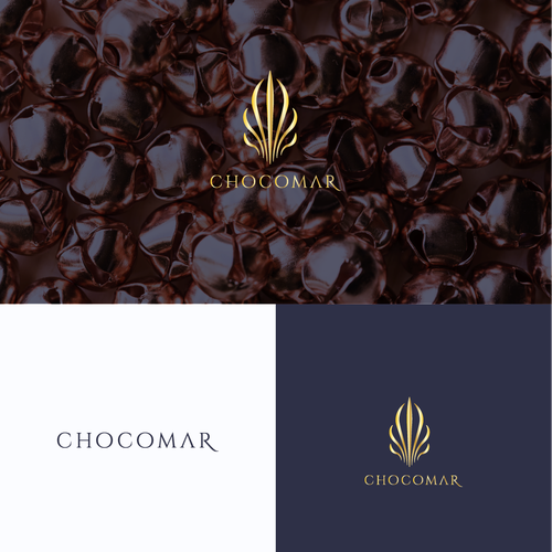 Dark logo with the title 'Feminine logo concept for Luxury Chocolate Brand'