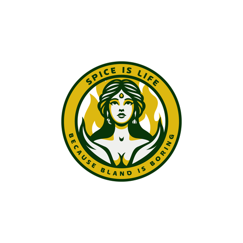 Woman face logo with the title 'Chili Goddess Logo'