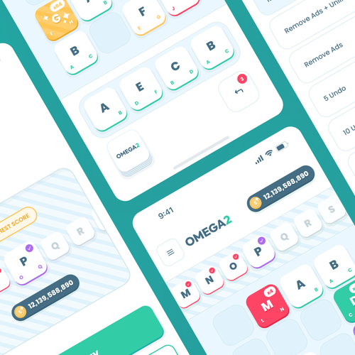 Board game design with the title 'Mobile Board Game Alphabet Concept'