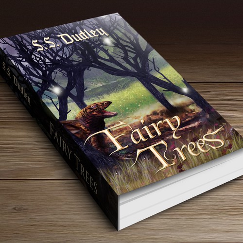 Whimsical book cover with the title 'Book cover for second volume of a children's fantasy series based in the foothills of California'