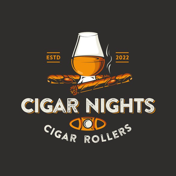 Smoking logo with the title 'Logo Concept for Cigar Nights'
