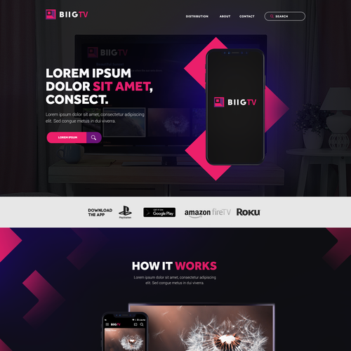 TV design with the title 'BIIG.TV Website Design'
