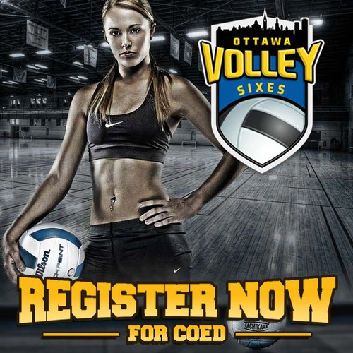 Volleyball design with the title 'Flyer for Volley'
