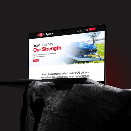 Design with the title 'Track Trailer Manufacturer Website'