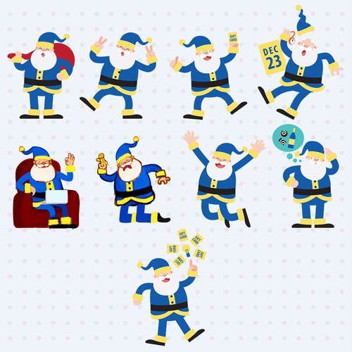 Santa design with the title 'Flat Design Santa'