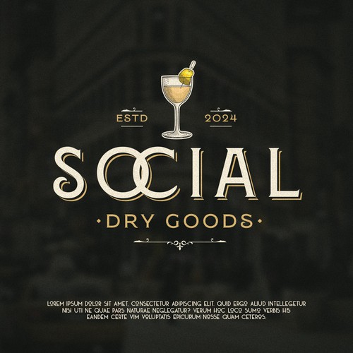 Logo with the title 'Vintage 1930s logo for booze cocktail Co.'