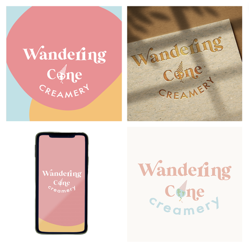 Ice cream shop design with the title 'Logo Concept for Ice Creamery'