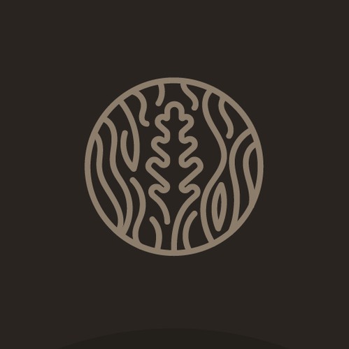 Brown logo with the title 'Hardwood growth white oak logo'
