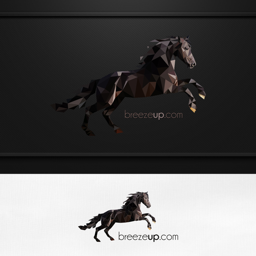 Horse racing design with the title 'breezeup.com'
