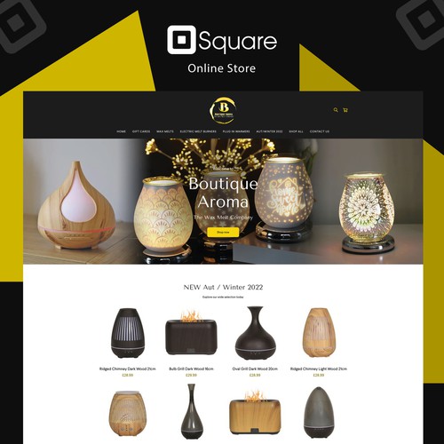 Square design with the title 'Square online store'