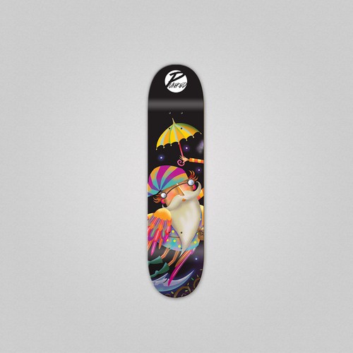 Skateboard design with the title 'SKATEBOARD DECK'