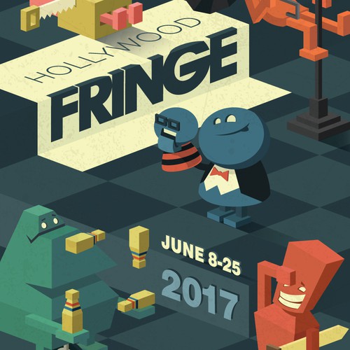Performance design with the title 'Hollywood Fringe cover illustration'