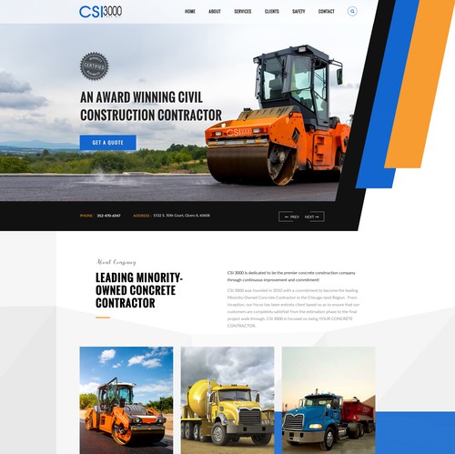 Concrete design with the title 'CSI 3000 needs a powerful webdesign that reflects who we are'