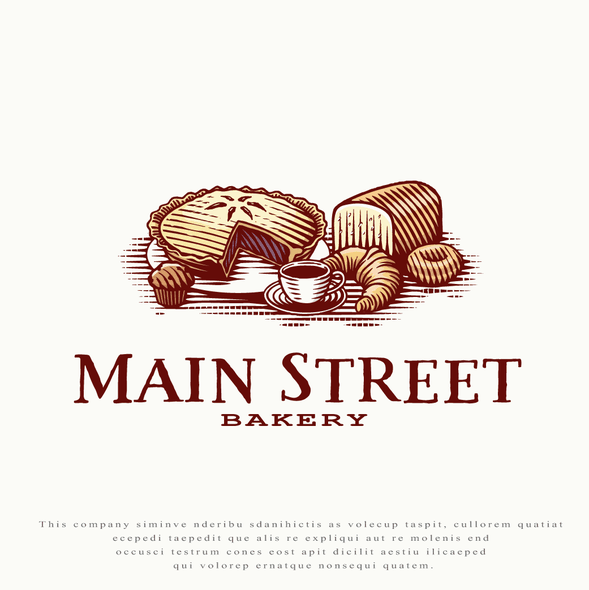Cupcake design with the title 'Logo for Main Street Bakery'