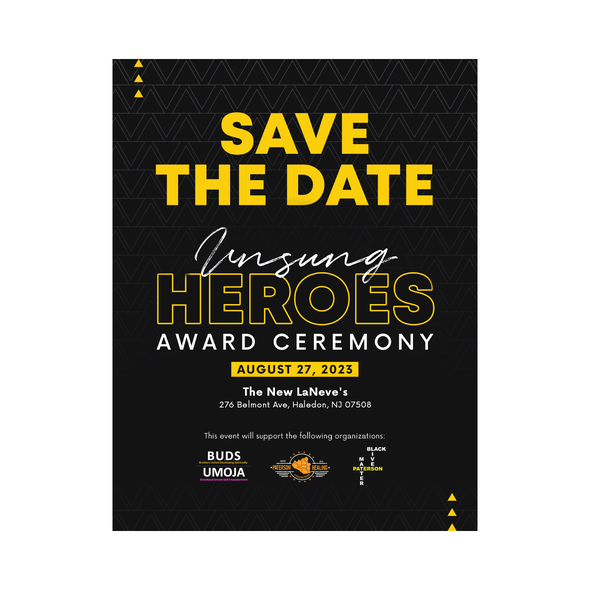 Yellow design with the title 'Unsung Heroes Award Ceremony'