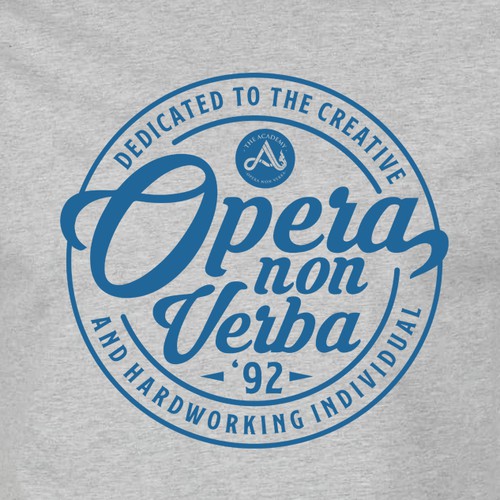 Simple t-shirt with the title 'OPERA NON VERBA 92'