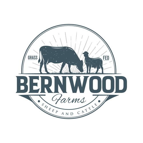 Goat farm logo with the title 'Bernwood Farms'