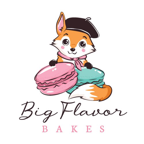 Red fox design logo with the title 'Logo for home-based bakery specializing in French Pastry and Bread'
