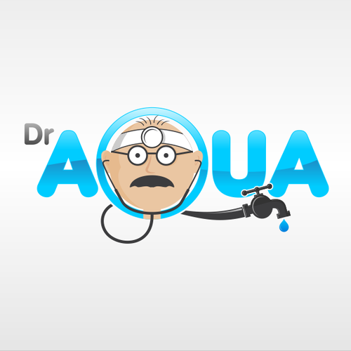 Cleaning and maintenance logo with the title 'Dr Aqua - Logo Design'