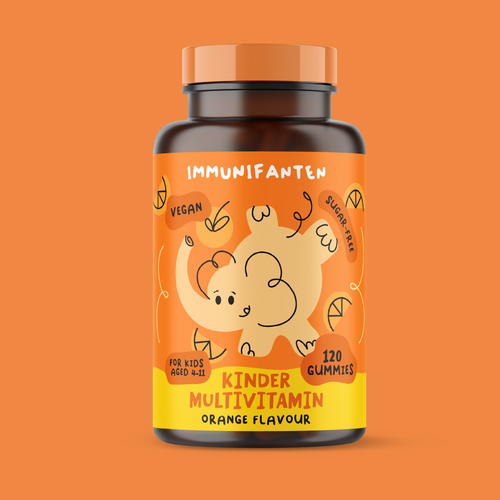 Kids label with the title 'Multivitamin Kids Gummy'
