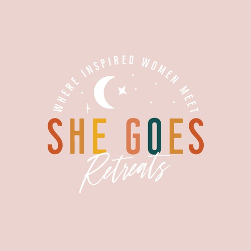 Women empowerment design with the title 'She Goes Retreats '