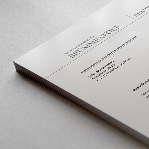 Letterhead design with the title 'Briefkopf für Rechtsanwaltskanzlei'
