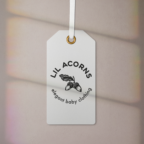 Acorn logo with the title 'Logo concept for baby clothing'