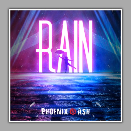 Rain design with the title 'Japanese Rock Album Cover'