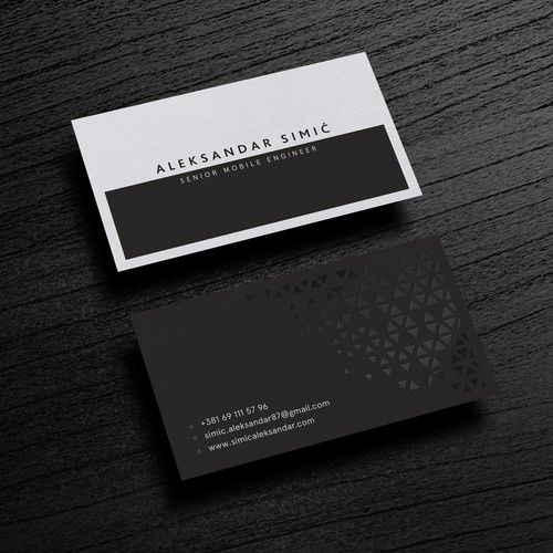 Spot UV design with the title 'Bold business card'