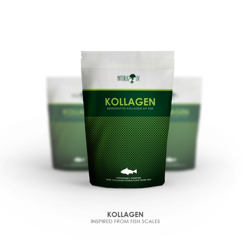 Mockup packaging with the title 'Kollagen'