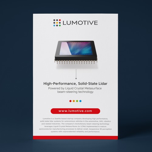 Robotics design with the title 'Print ad for Lumotive [Red Version]'