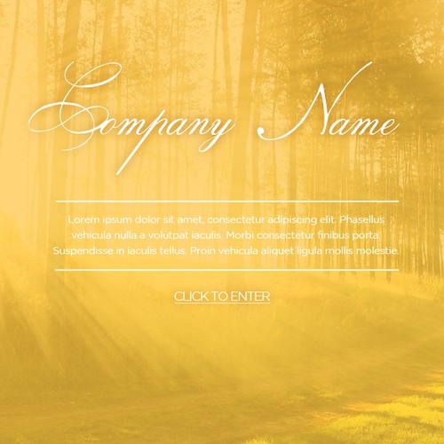 Bright website with the title 'Splash page for the memorial service'