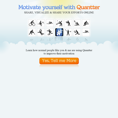 Layout website with the title 'Quantter Landing Page Design'