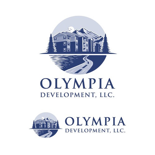 Mountain brand with the title 'Olympia Development, LLC.'